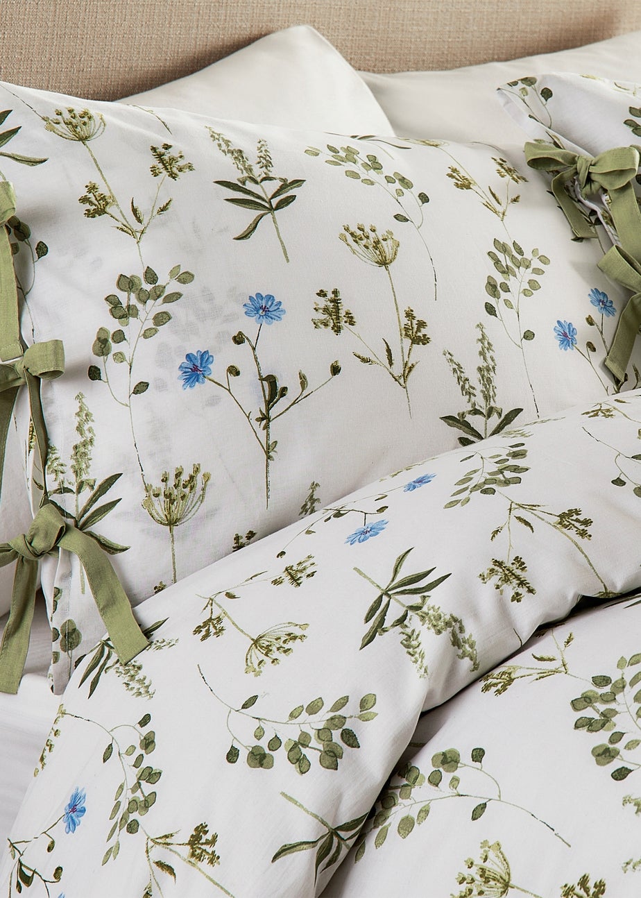 Wylder Nature Meadow 100% Cotton Floral White Duvet Set