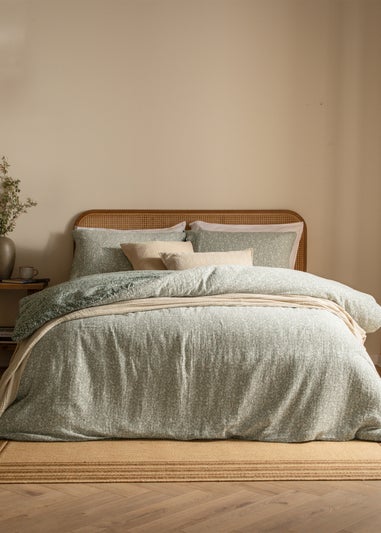 Yard Perrie Leaf Muslin 100% Cotton Forest Green Duvet Set