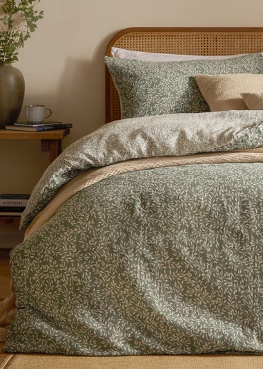 Yard Perrie Leaf Muslin 100% Cotton Forest Green Duvet Set