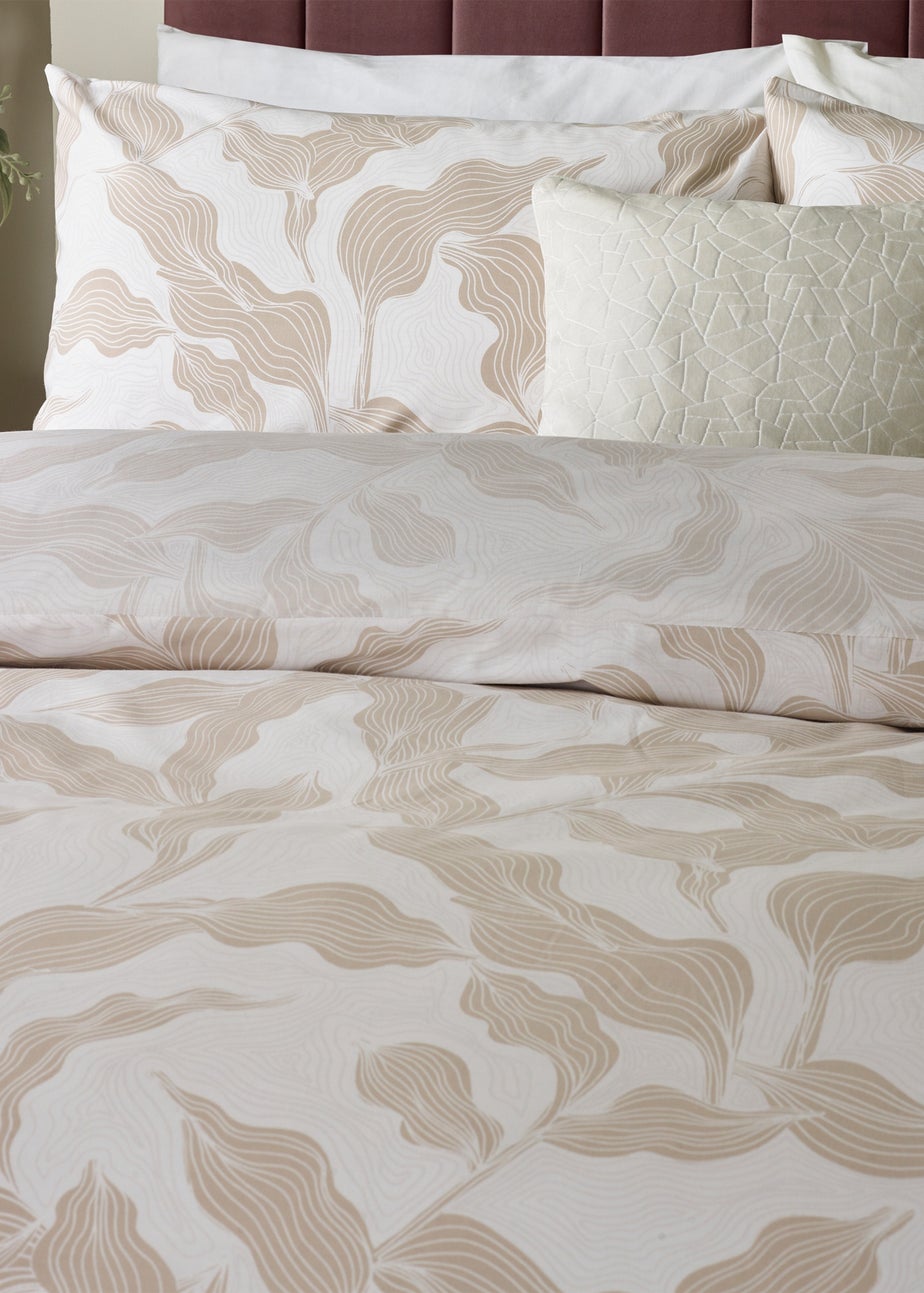 Hoem Lauro Printed Reversible Stone Duvet Set