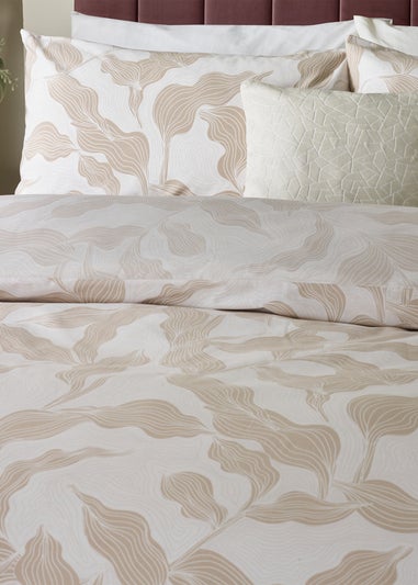 Hoem Lauro Printed Reversible Stone Duvet Set
