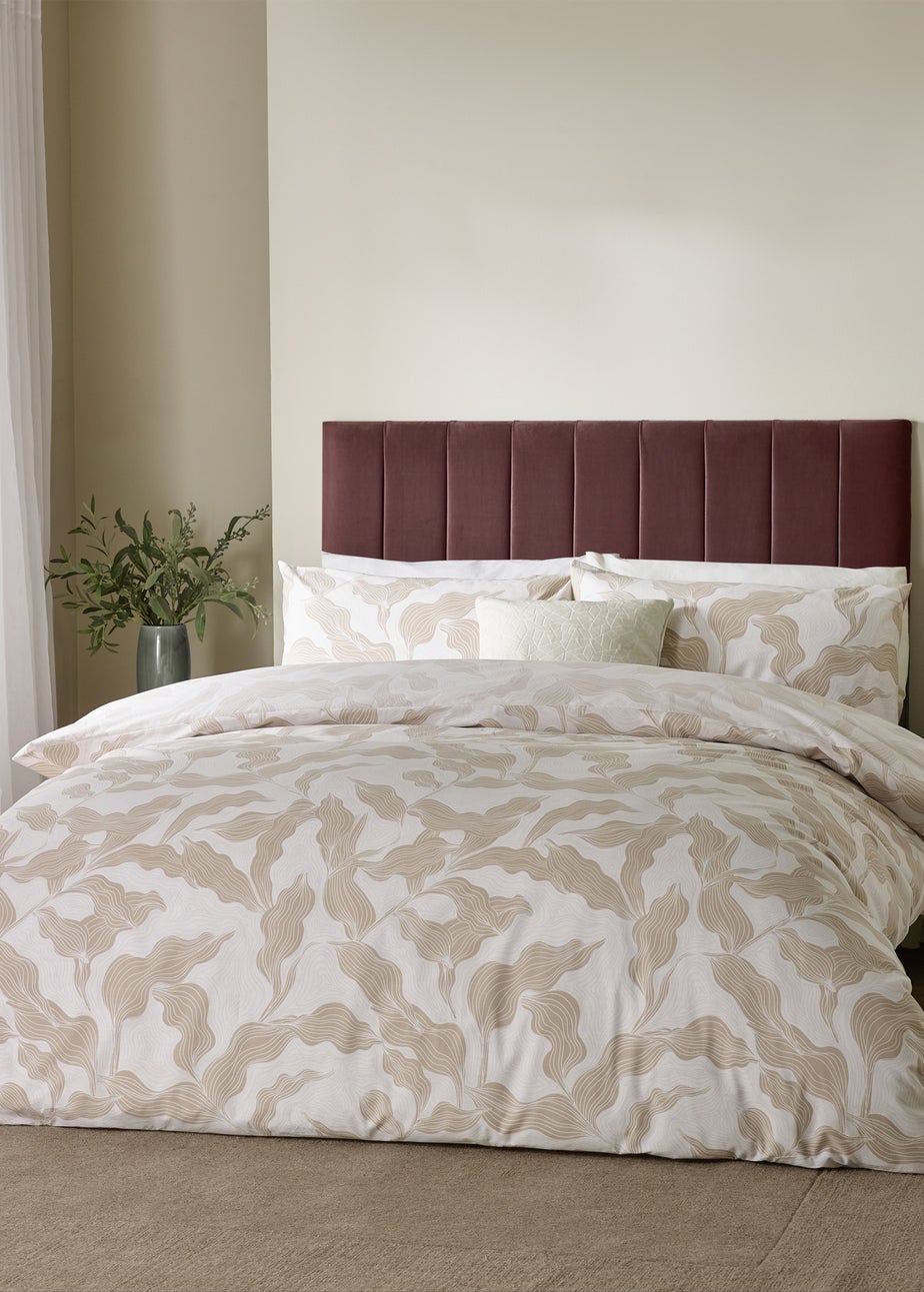 Hoem Lauro Printed Reversible Stone Duvet Set