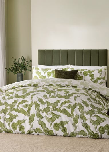 Hoem Lauro Printed Reversible Olive Duvet Set