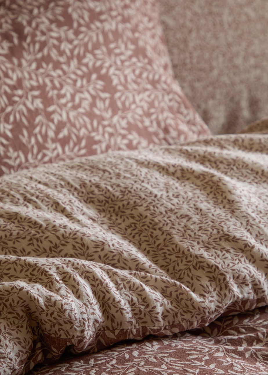 Yard Perrie Leaf Muslin 100% Cotton Cinnamon Duvet Set