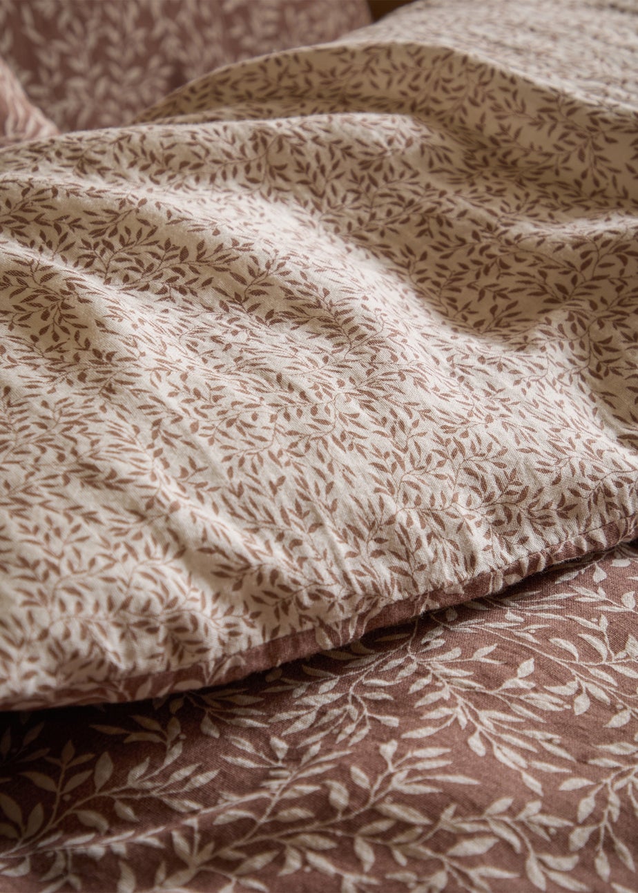Yard Perrie Leaf Muslin 100% Cotton Cinnamon Duvet Set