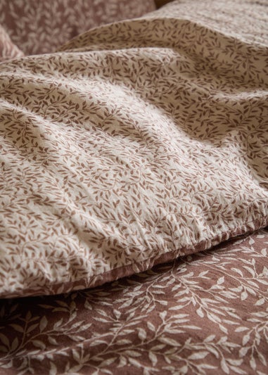 Yard Perrie Leaf Muslin 100% Cotton Cinnamon Duvet Set