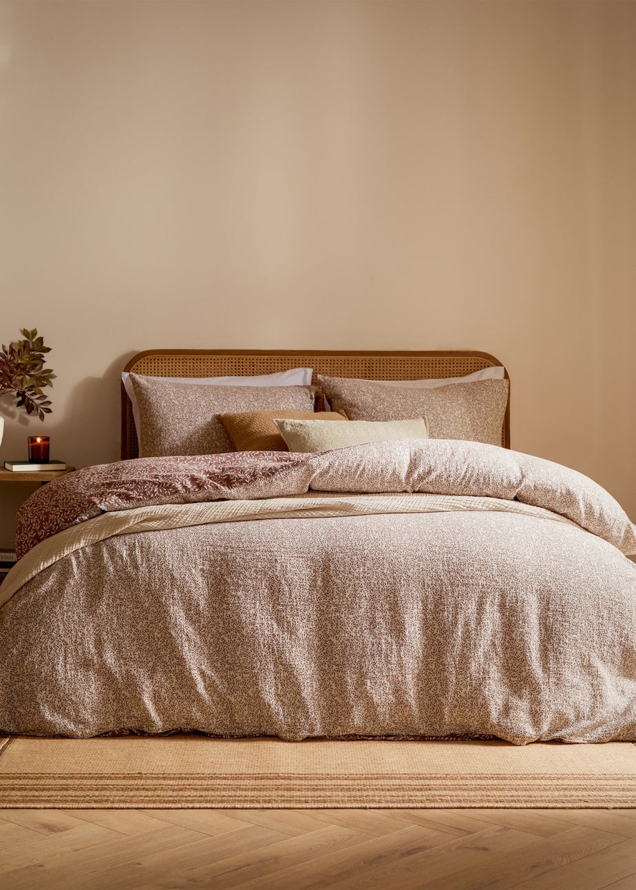 Yard Perrie Leaf Muslin 100% Cotton Cinnamon Duvet Set