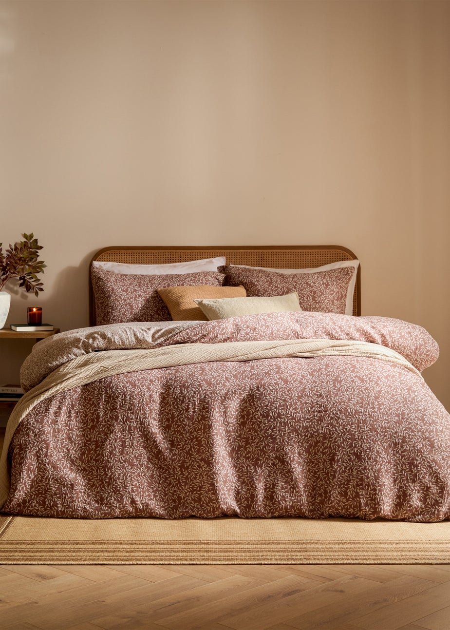 Yard Perrie Leaf Muslin 100% Cotton Cinnamon Duvet Set