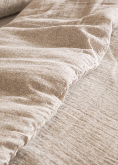 Yard Perrie Leaf Muslin 100% Cotton Natural Duvet Set