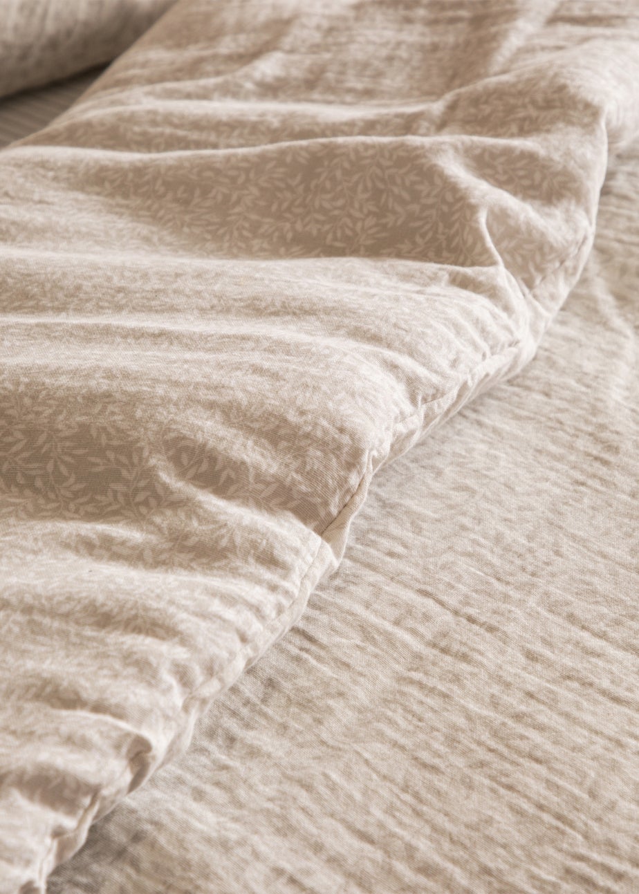 Yard Perrie Leaf Muslin 100% Cotton Natural Duvet Set
