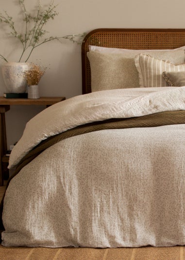 Yard Perrie Leaf Muslin 100% Cotton Natural Duvet Set