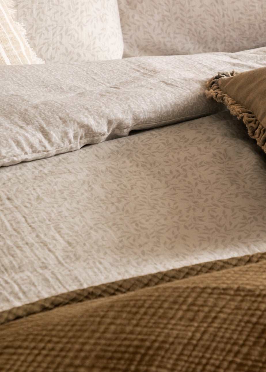 Yard Perrie Leaf Muslin 100% Cotton Natural Duvet Set