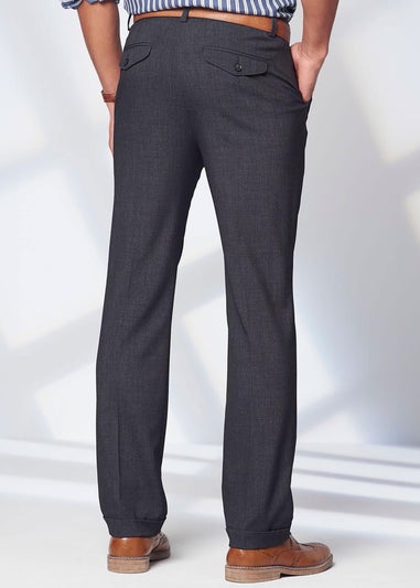 Cotton Traders Ash Grey Ultra Comfort 4 Way Stretch Twin Pleat Trousers