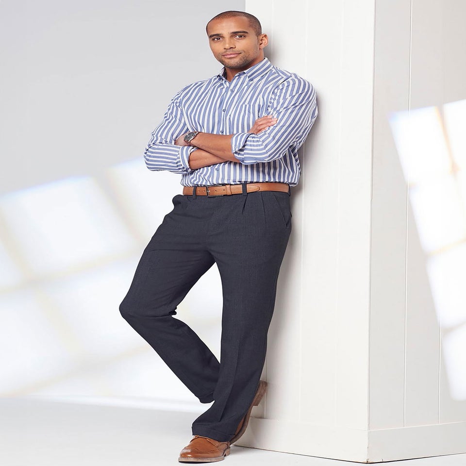 Cotton Traders Ash Grey Ultra Comfort 4 Way Stretch Twin Pleat Trousers