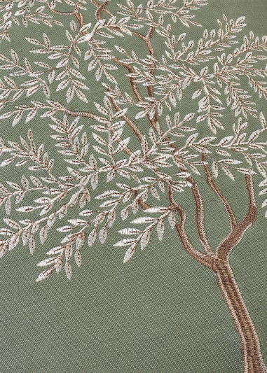 Catherine Lansfield Woodland Trees Embroidered Cushion Green