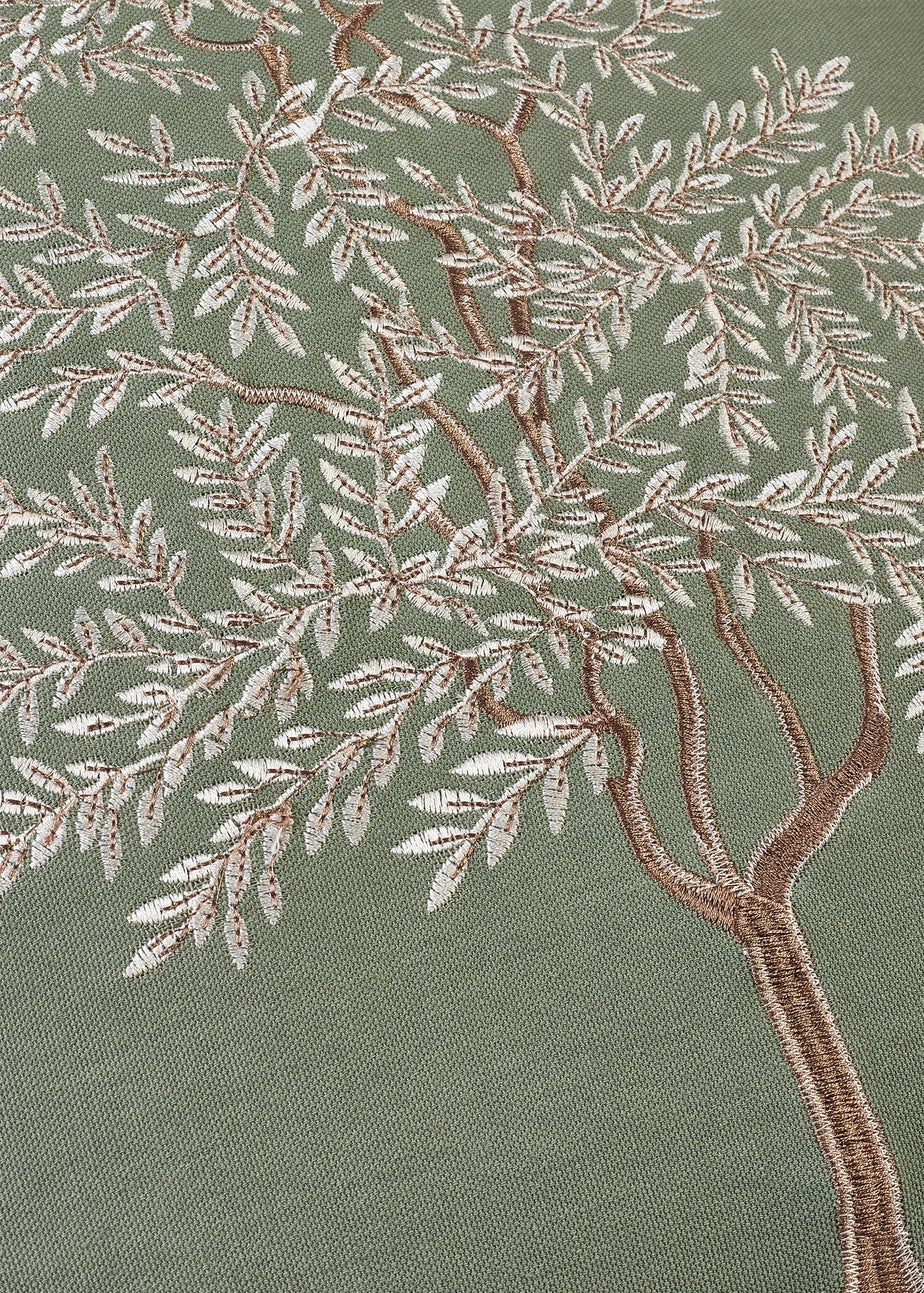 Catherine Lansfield Woodland Trees Embroidered Cushion Green