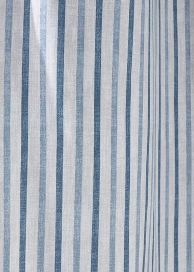 Catherine Lansfield Logan Stripe Lined Eyelet Curtains Blue