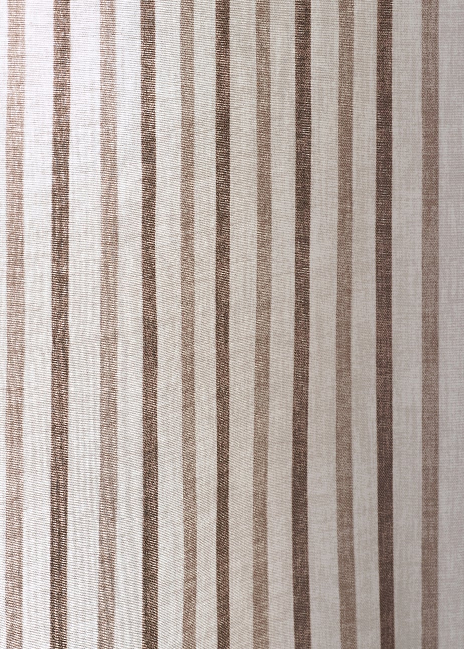 Catherine Lansfield Logan Stripe Lined Eyelet Curtains Natural