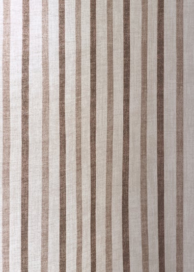 Catherine Lansfield Logan Stripe Lined Eyelet Curtains Natural