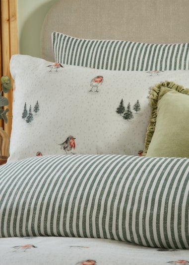 Wylder Nature Robin's Return Brushed Cotton Cream/Pine Duvet Set