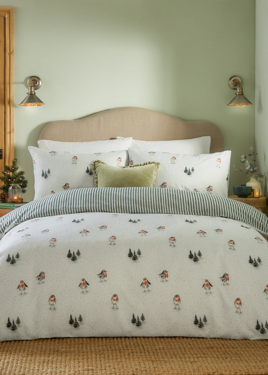 Wylder Nature Robin's Return Brushed Cotton Cream/Pine Duvet Set