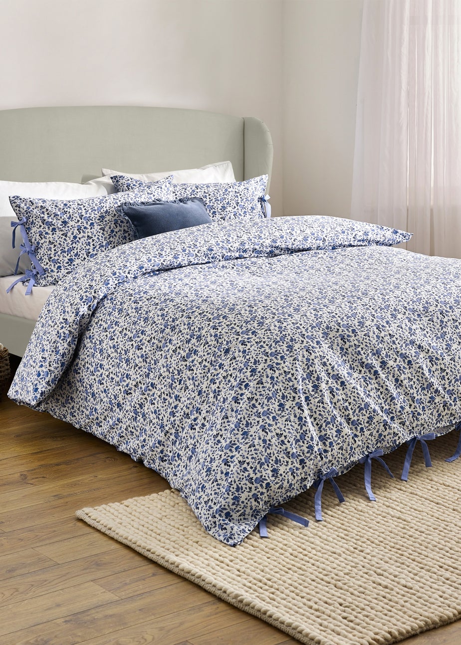Wylder Nature Hannah Floral 100% Cotton Blue Duvet Set