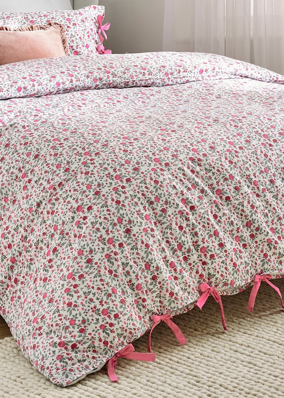 Wylder Nature Hannah Floral 100% Cotton Pink Duvet Set