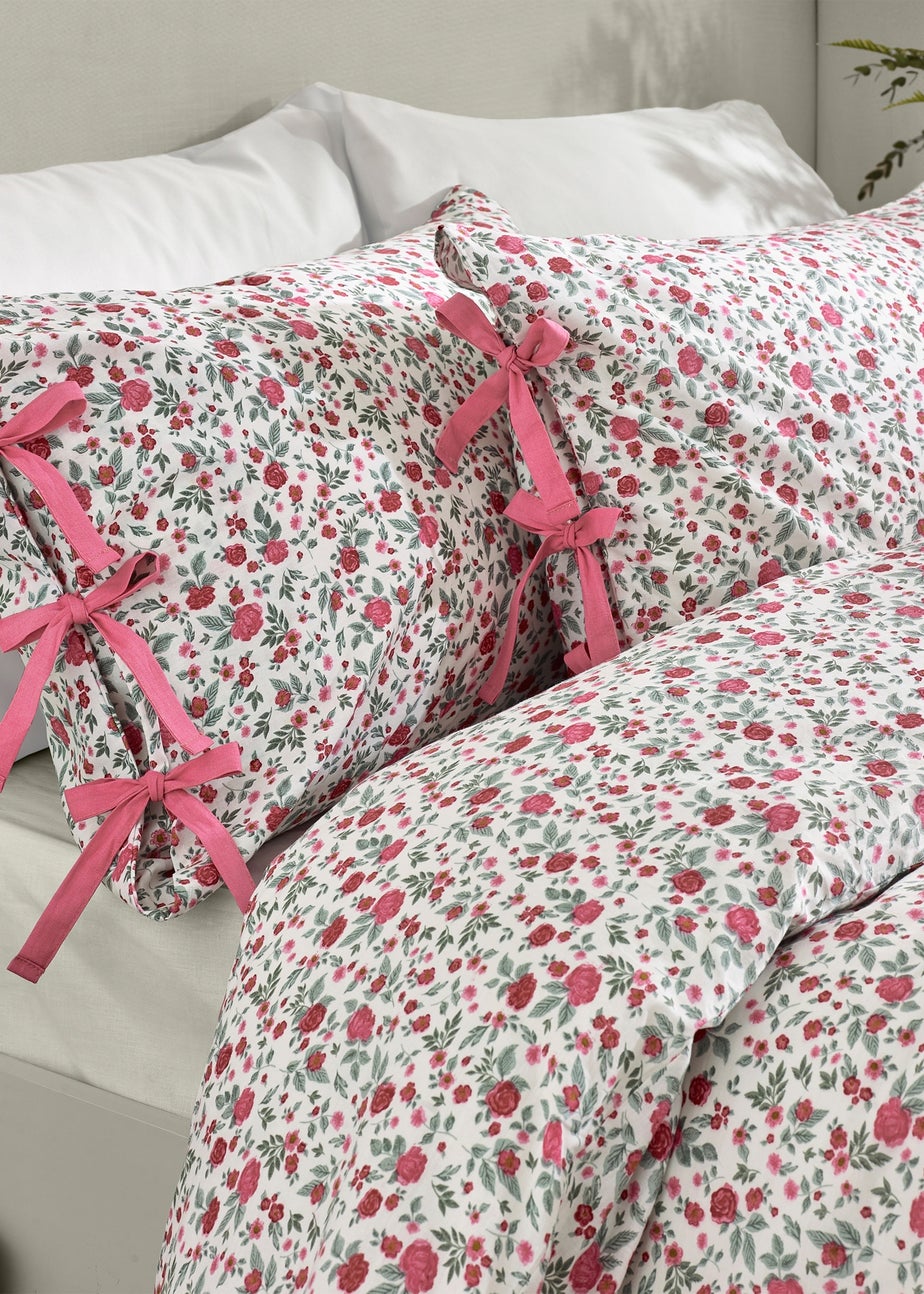 Wylder Nature Hannah Floral 100% Cotton Pink Duvet Set