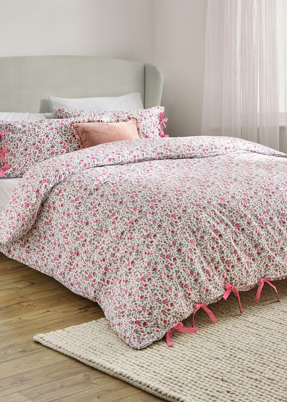 Wylder Nature Hannah Floral 100% Cotton Pink Duvet Set