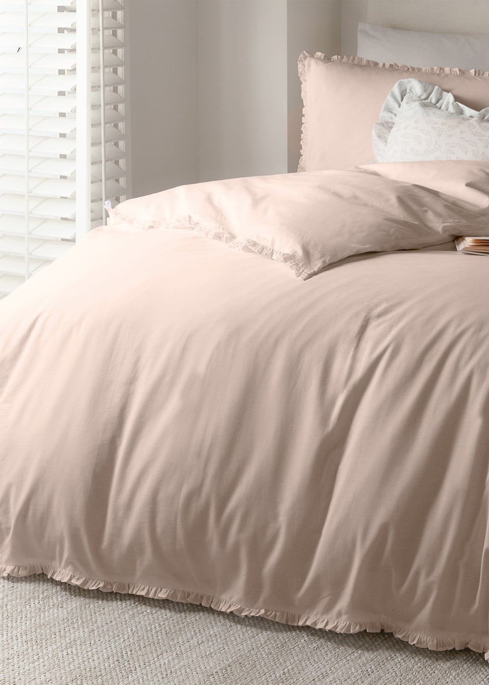 Wylder Nature Tilly 100% Cotton Ruffle Blush Pink Duvet Set