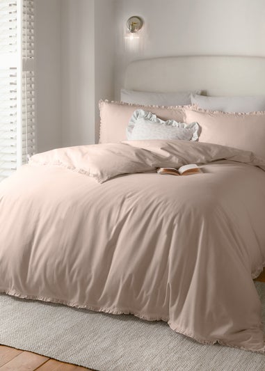 Wylder Nature Tilly 100% Cotton Ruffle Blush Pink Duvet Set