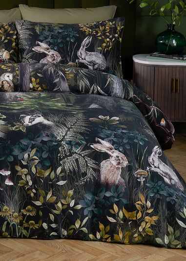 Paoletti Sherwood Forest 100% Cotton Printed Forest Green Duvet Set