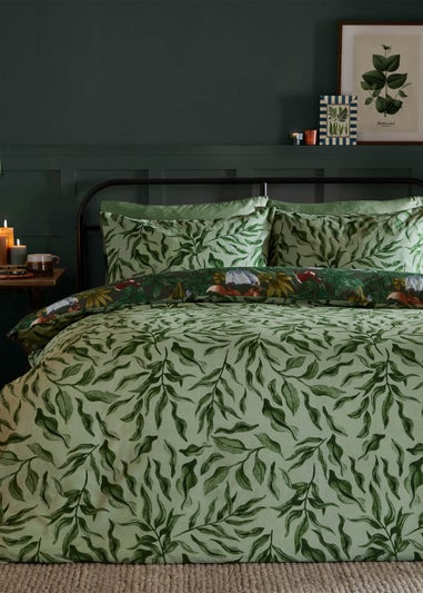Furn Into The Woods Printed Reversible Forest Green Duvet Set