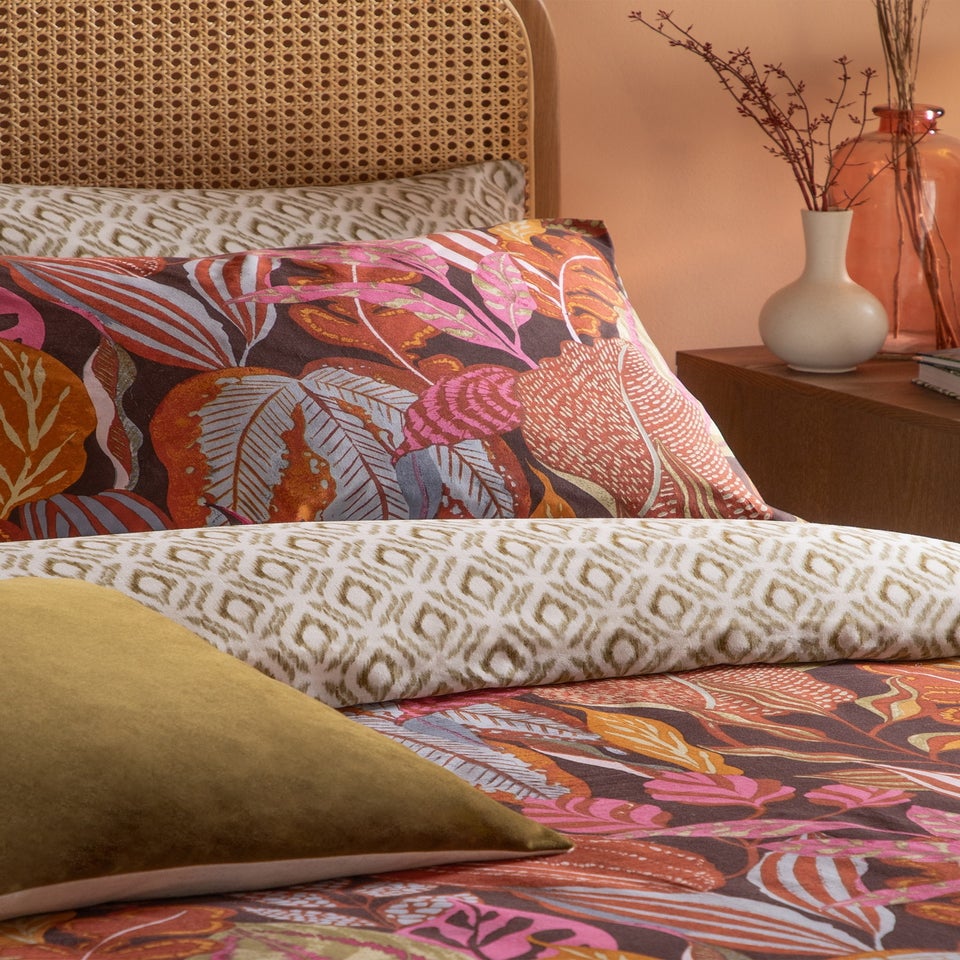 Furn Utopia Printed Reversible Copper Glow Duvet Set