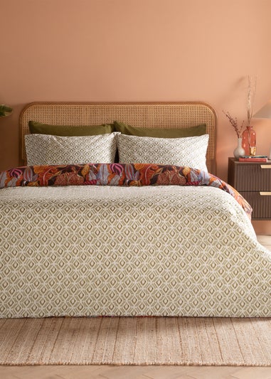 Furn Utopia Printed Reversible Copper Glow Duvet Set
