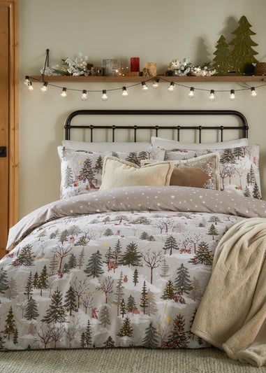 Furn Forest Festivities Printed Natural Duvet Set