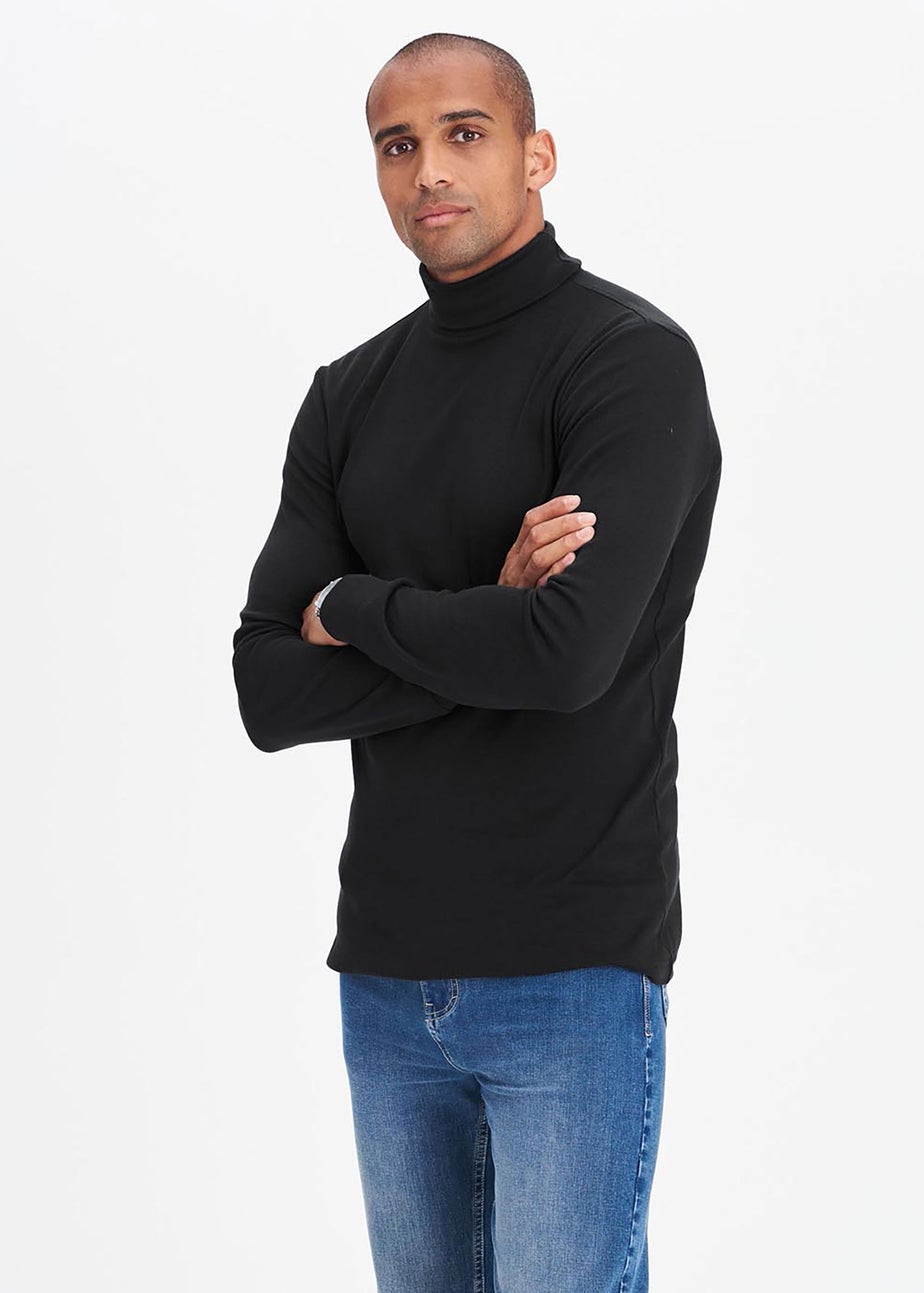 Cotton Traders Black Long Sleeve Roll Neck Top