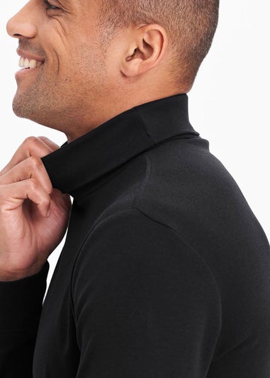 Cotton Traders Black Long Sleeve Roll Neck Top
