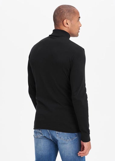 Cotton Traders Black Long Sleeve Roll Neck Top