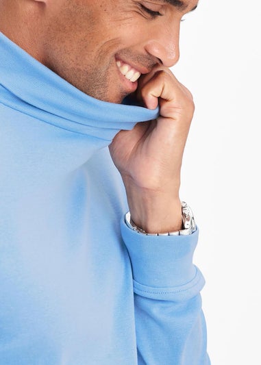 Cotton Traders Blue Frost Long Sleeve Roll Neck Top