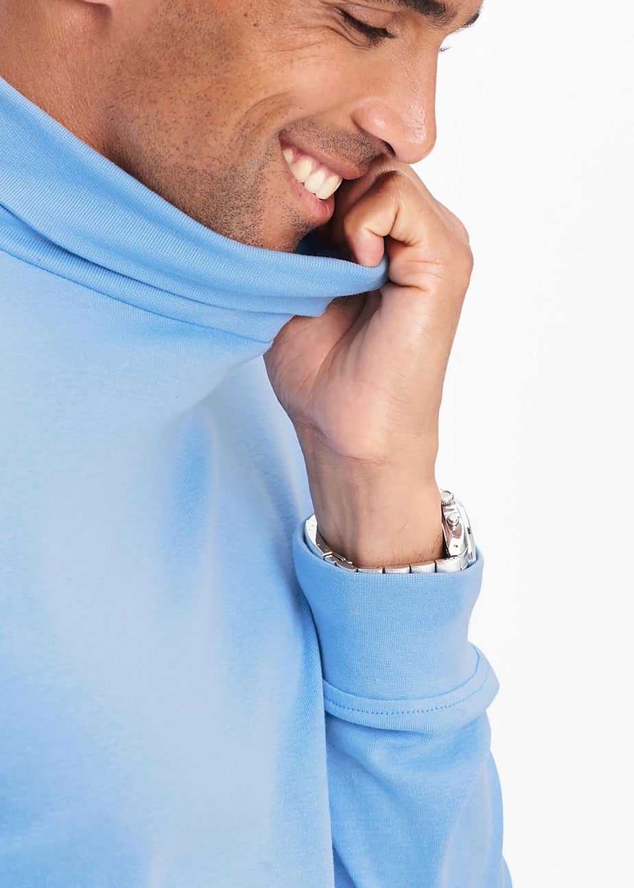 Cotton Traders Blue Frost Long Sleeve Roll Neck Top
