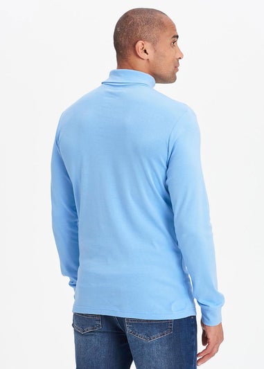 Cotton Traders Blue Frost Long Sleeve Roll Neck Top