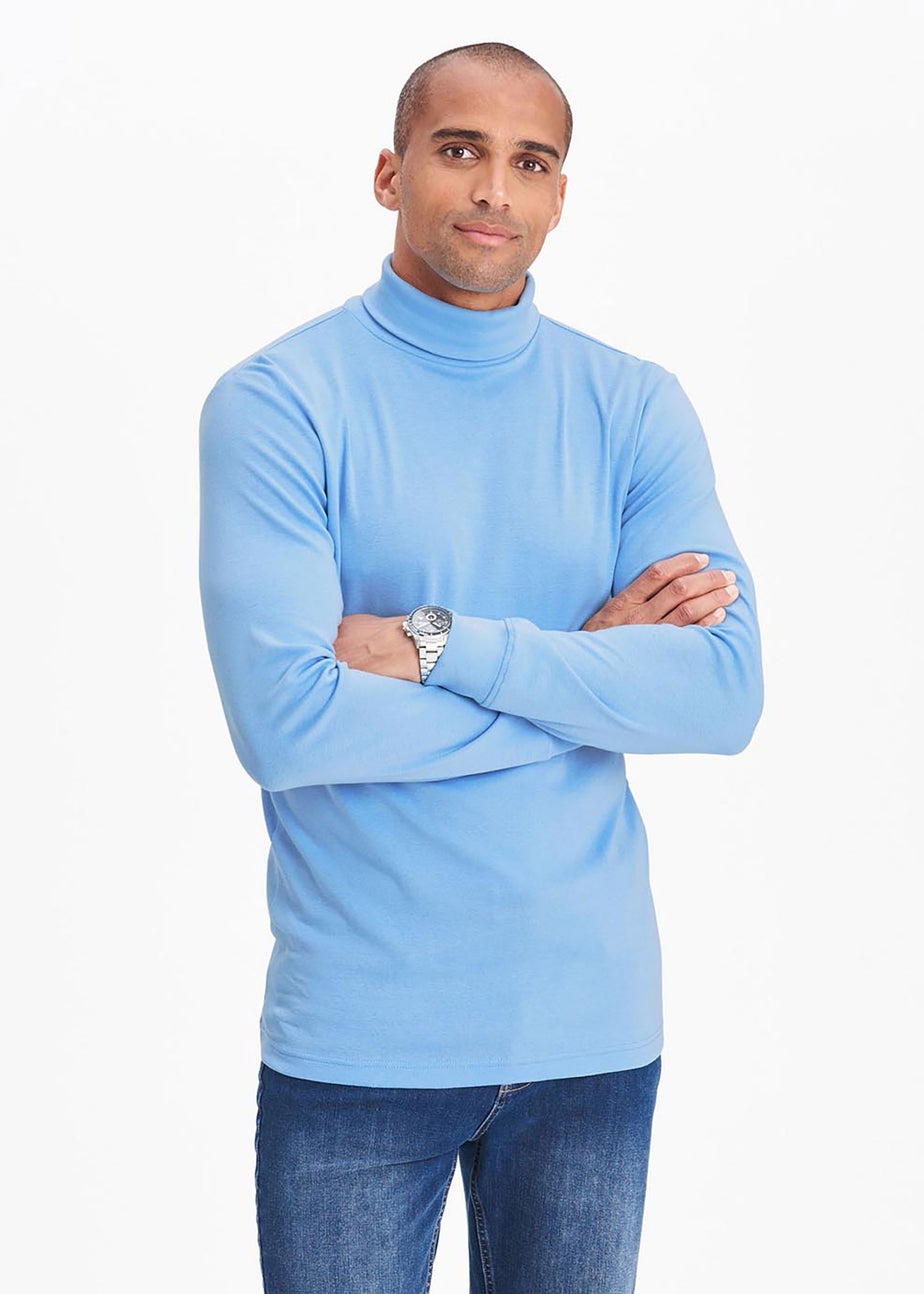 Cotton Traders Blue Frost Long Sleeve Roll Neck Top