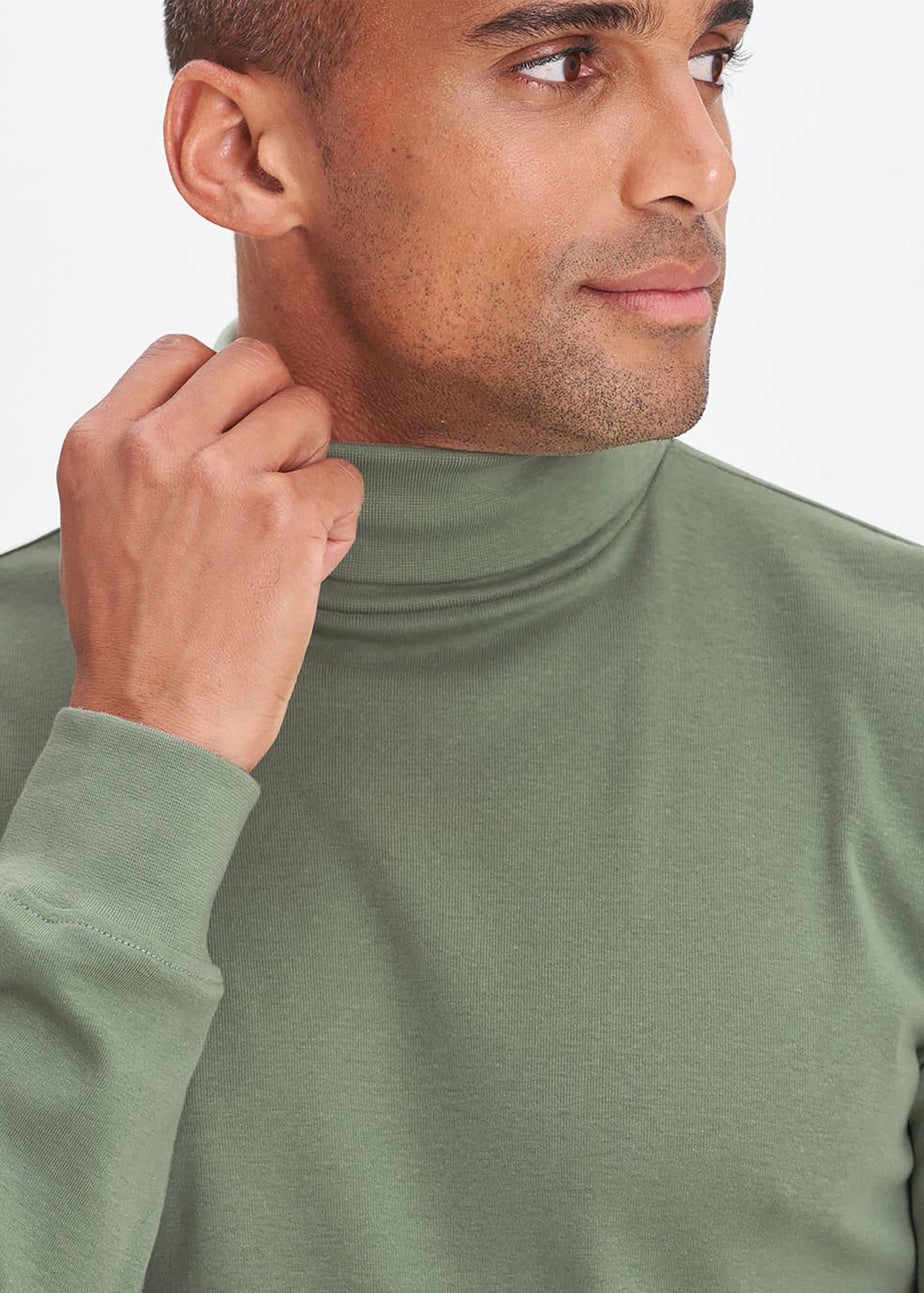 Cotton Traders Fresh Pear Long Sleeve Roll Neck Top