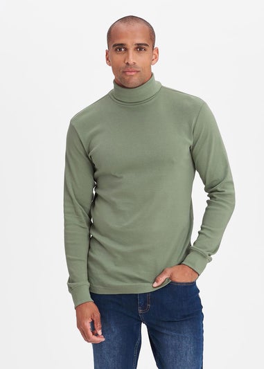 Cotton Traders Fresh Pear Long Sleeve Roll Neck Top