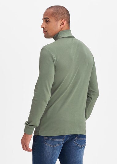 Cotton Traders Fresh Pear Long Sleeve Roll Neck Top