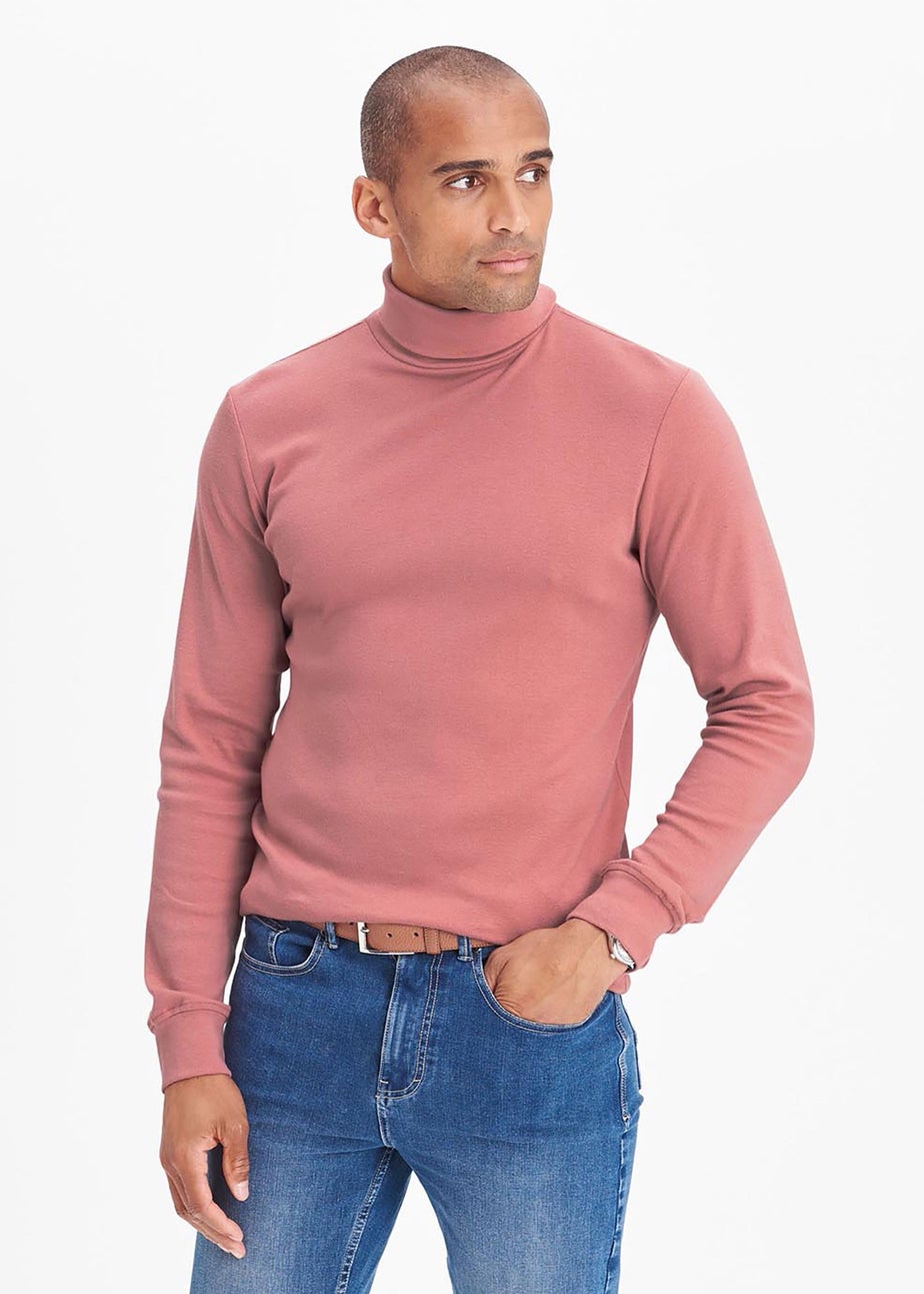 Cotton Traders Dusty Pink Long Sleeve Roll Neck Top