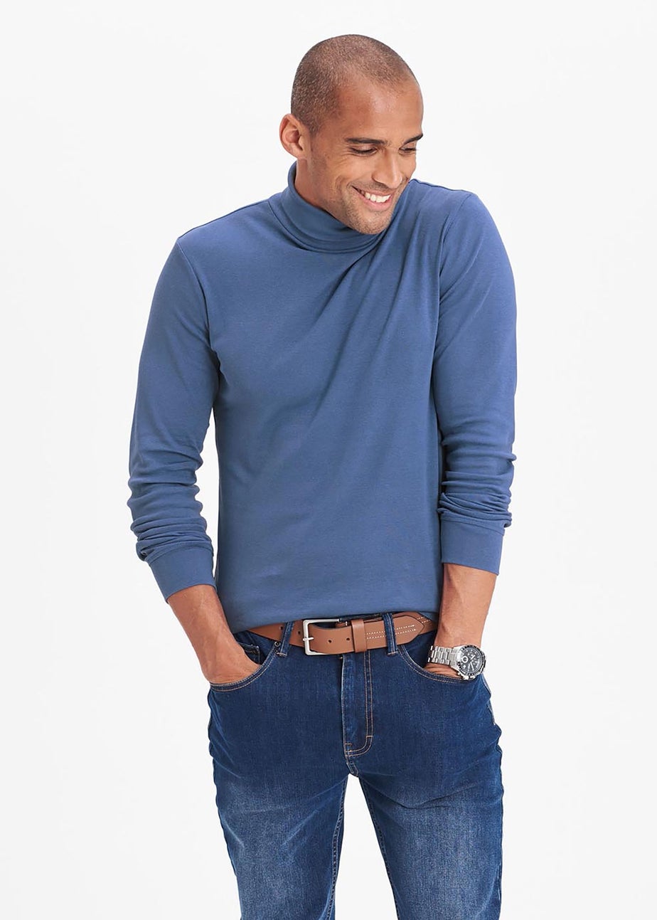 Cotton Traders Blue Moon Long Sleeve Roll Neck Top