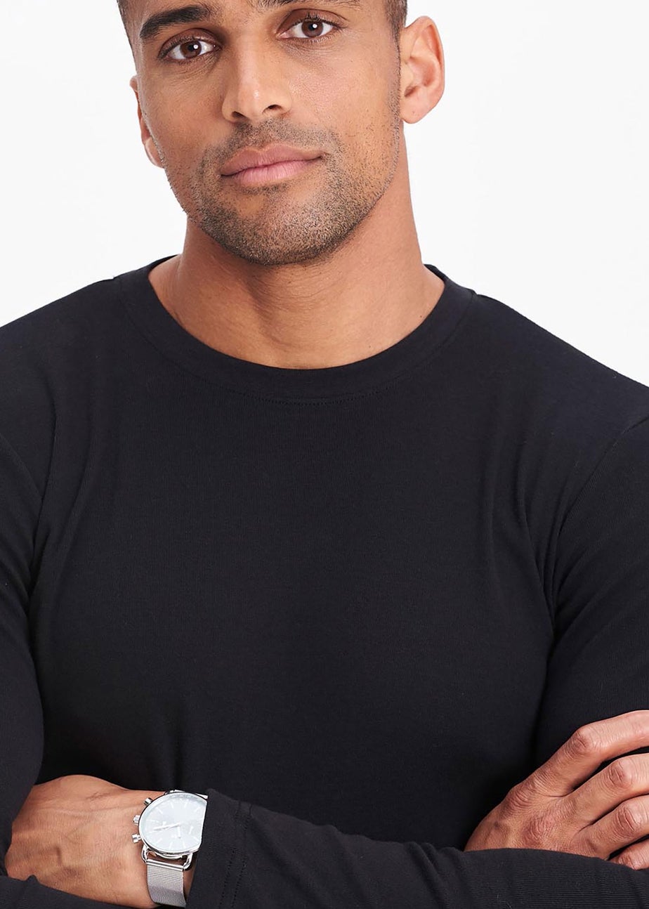 Cotton Traders Black Long Sleeve Crew Neck Base Layer