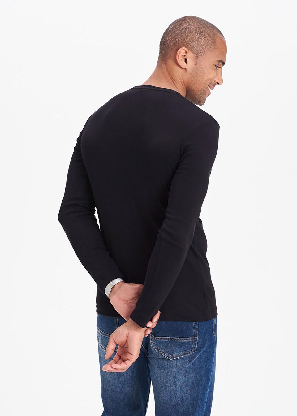 Cotton Traders Black Long Sleeve Crew Neck Base Layer